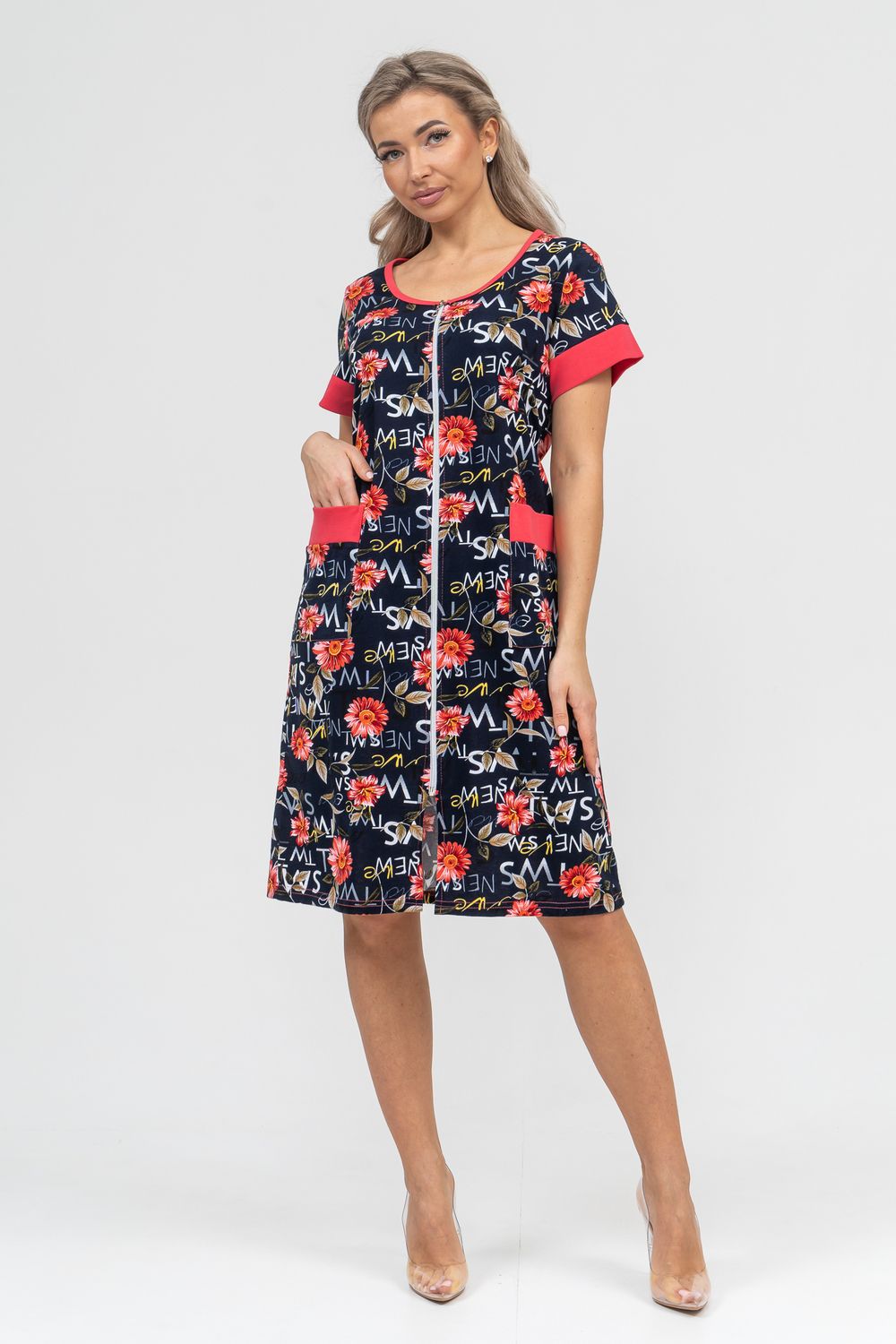 Халат 36915 - темно-синий