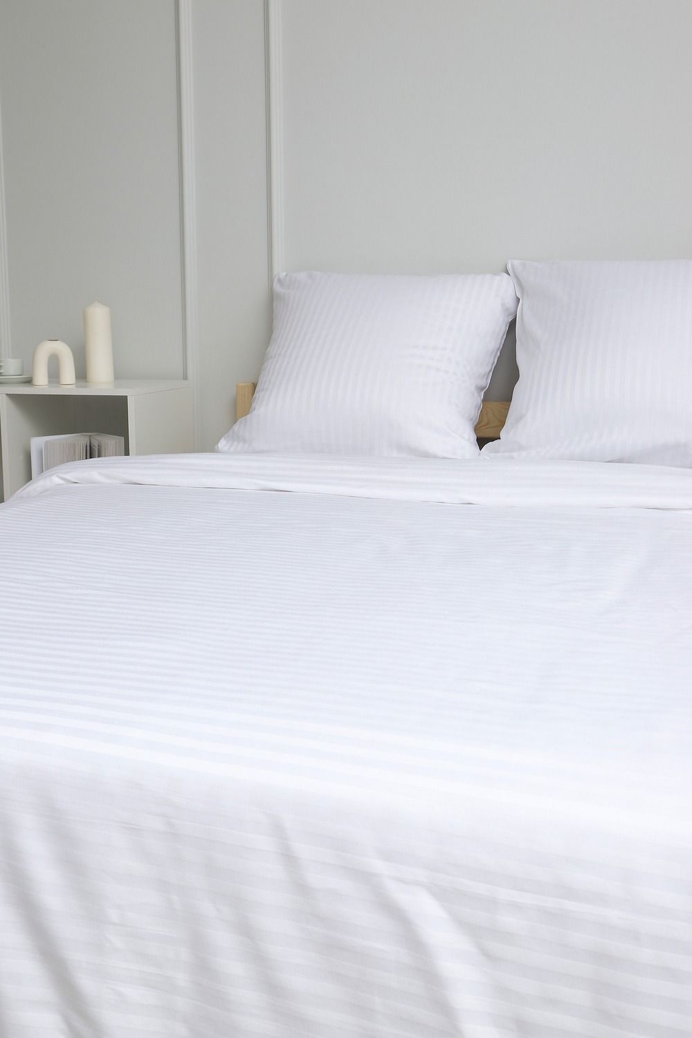 Пододеяльник из страйп-сатина Комфорт - белый