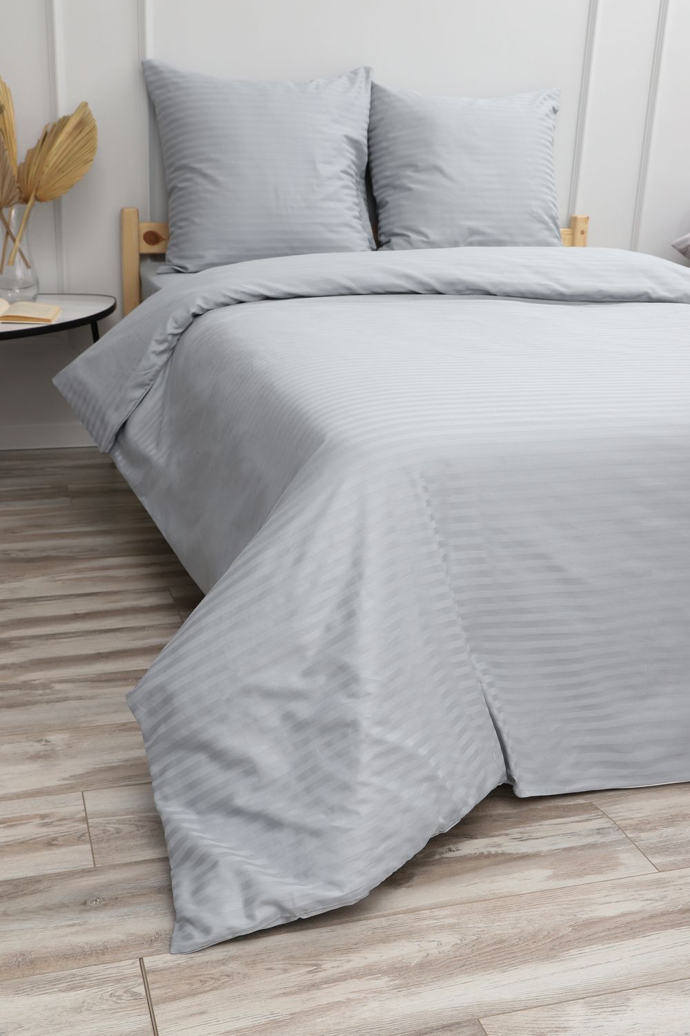 Пододеяльник из страйп-сатина Комфорт - серый