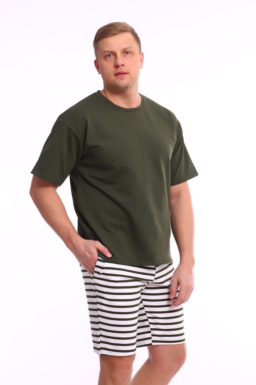 Комплект с шортами Бриз 35ф-09ф - хаки