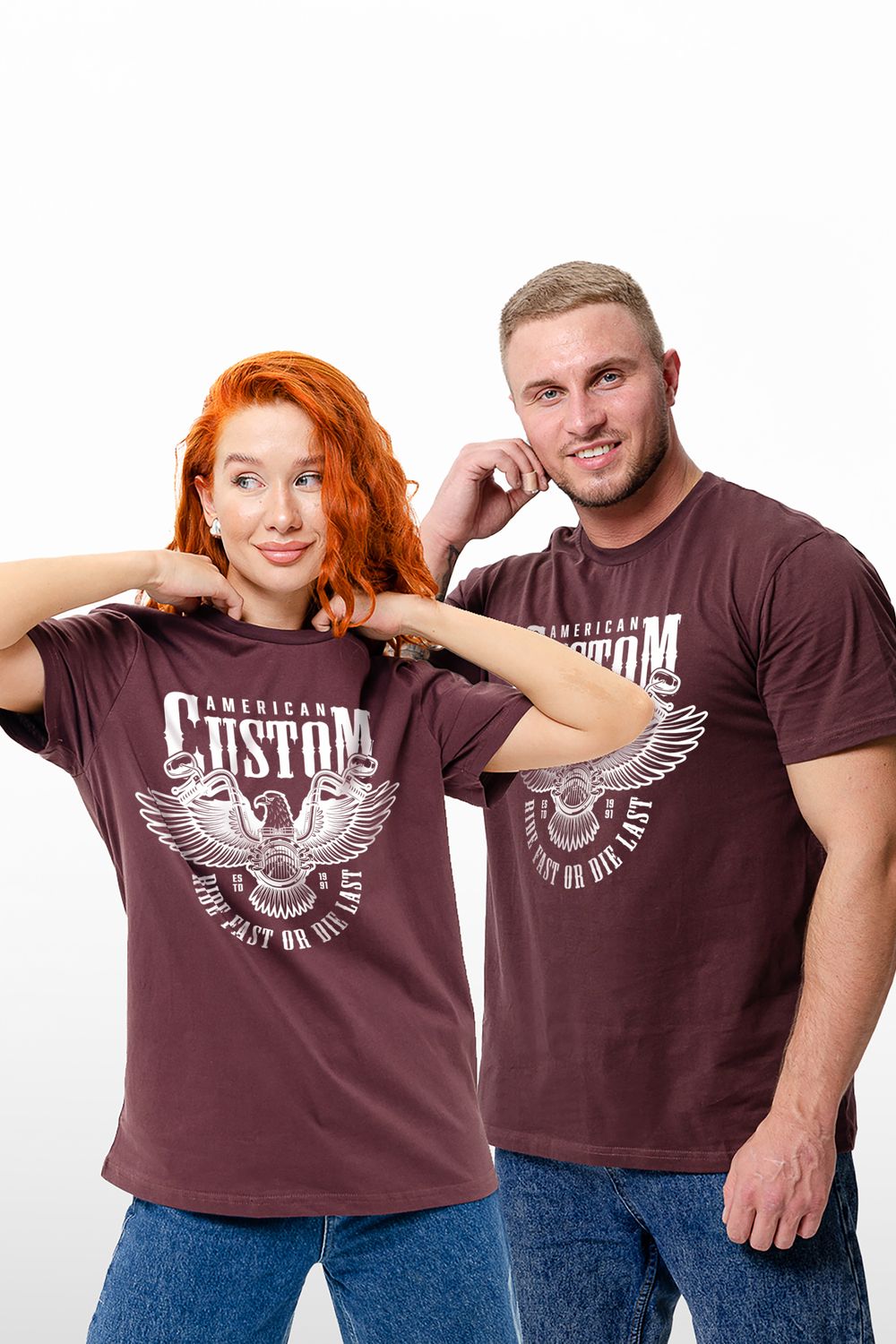 Футболка мужская 8503-1 - шоколад+орел