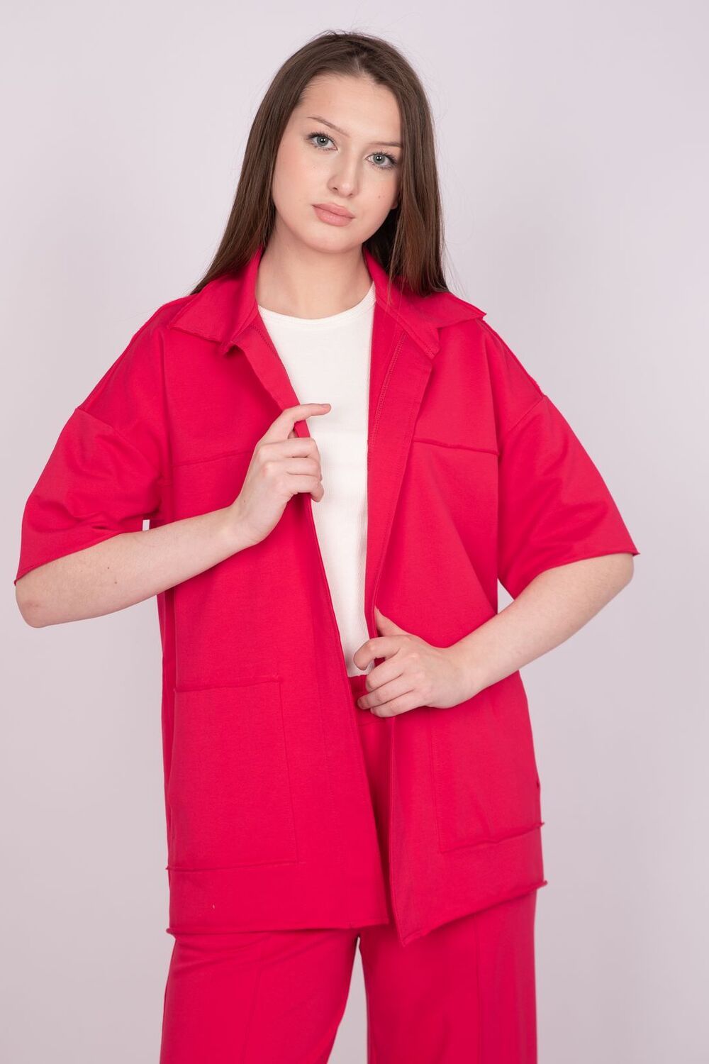 Джемпер женский 6394 - малиновый