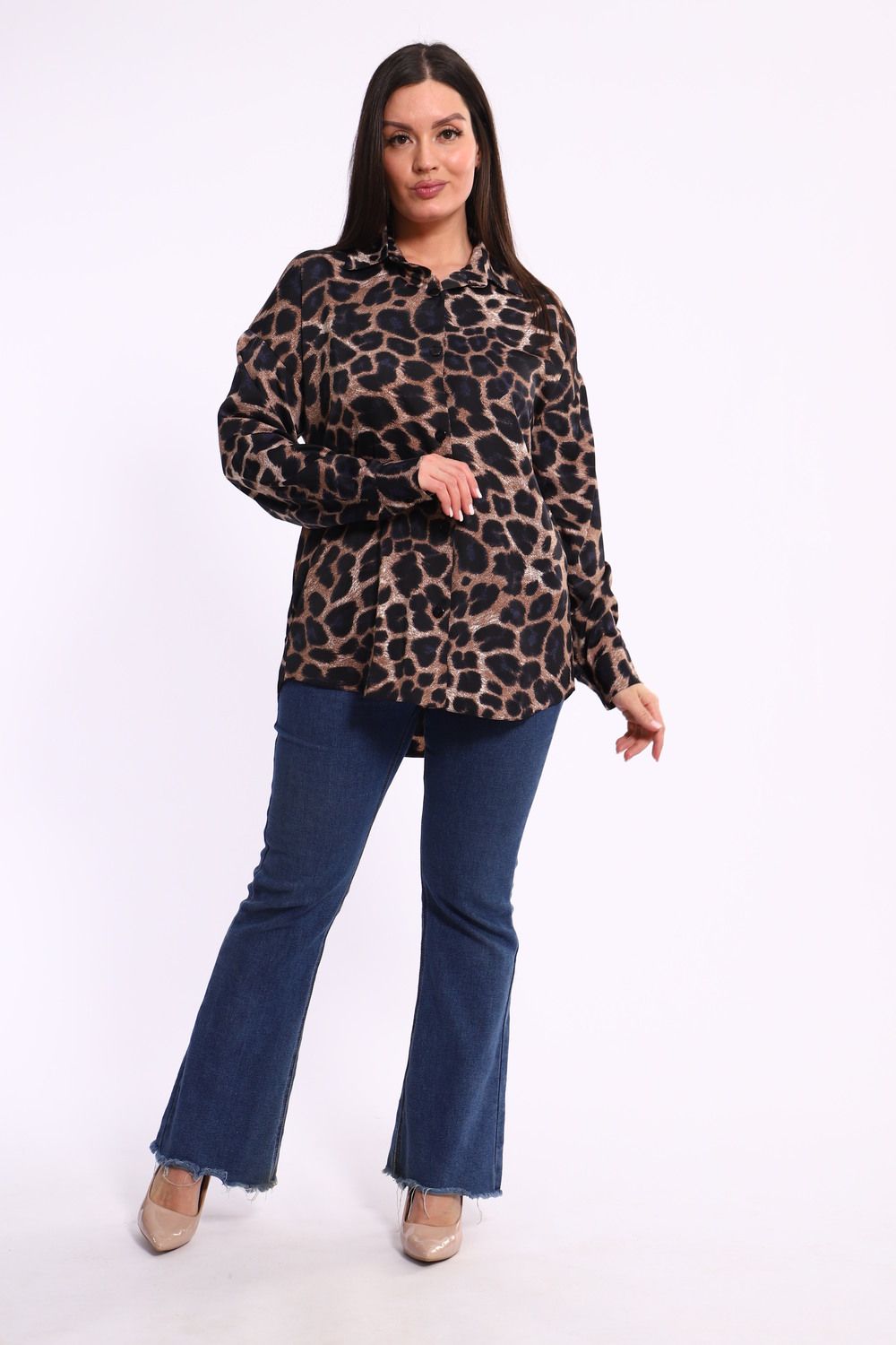 Женская рубашка 31928 - коричневый