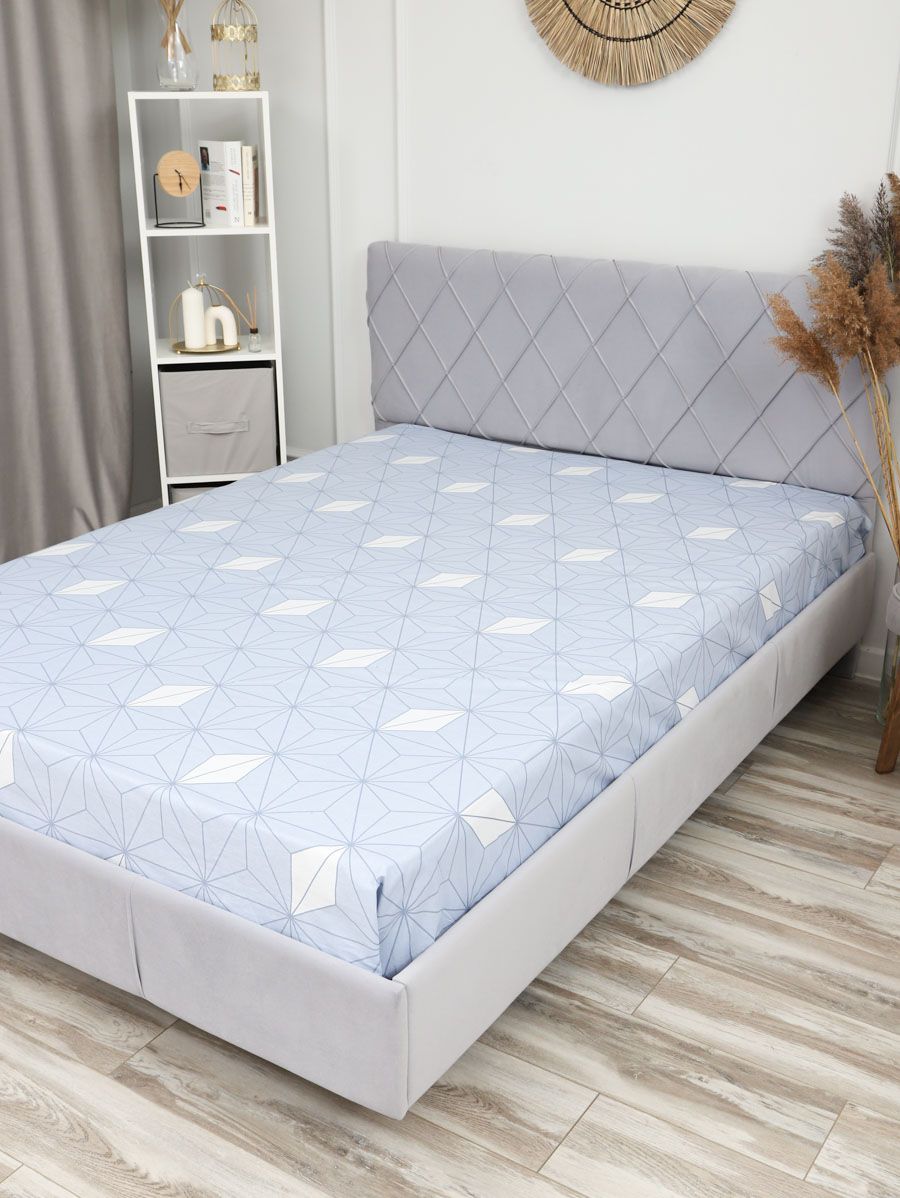 Простыня поплин Галактика-компаньон - серо-голубой