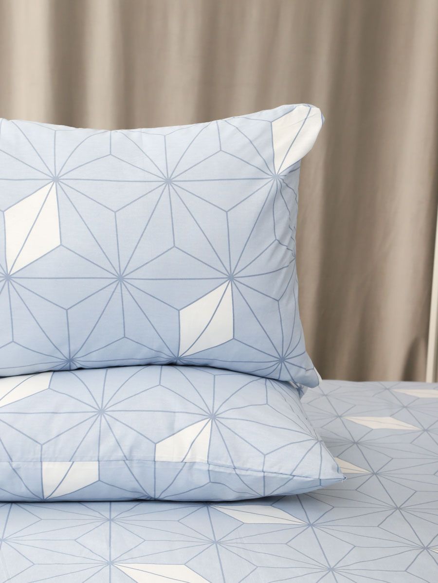 Наволочка поплин Галактика-компаньон - серо-голубой