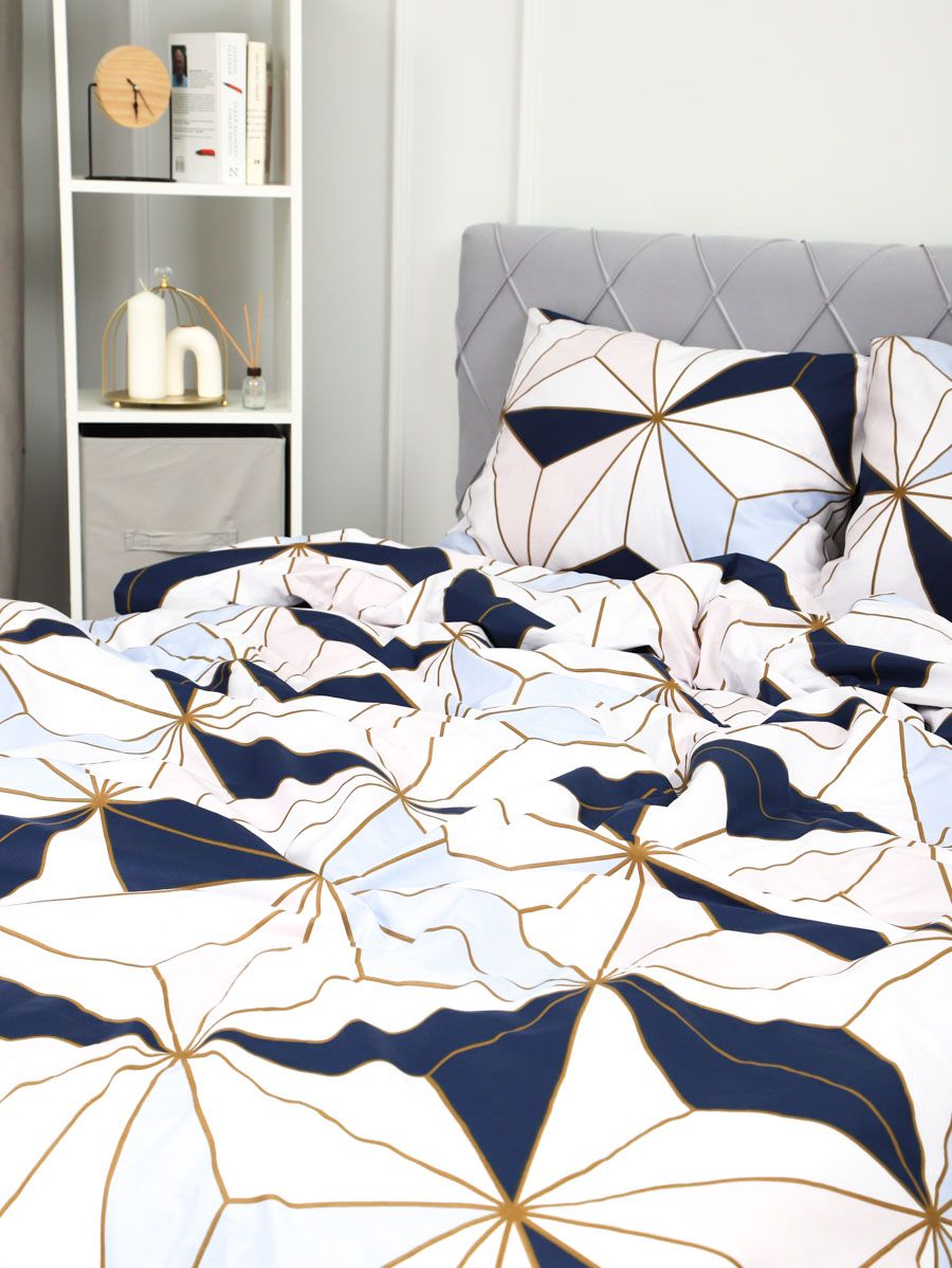 Пододеяльник поплин Галактика - белый