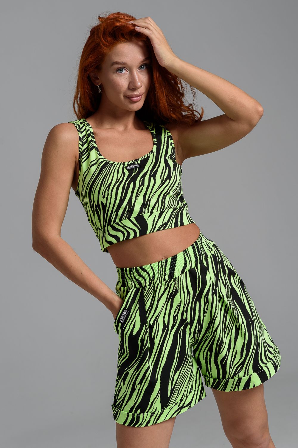 8484 Костюм женский - салат неон