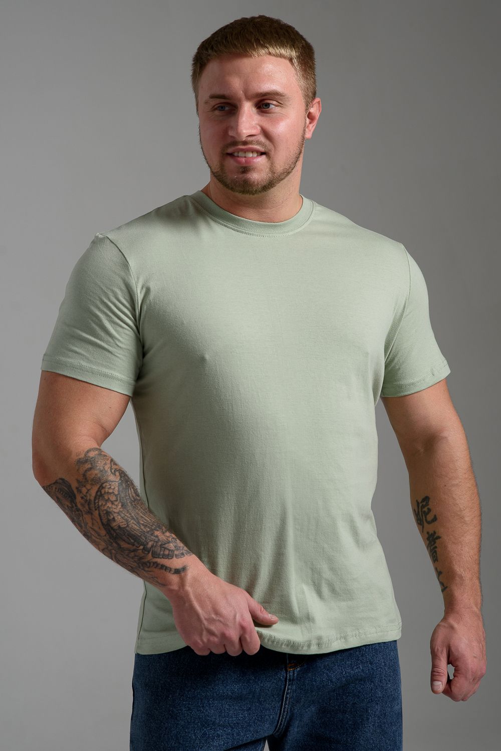 Футболка 8471/4 унисекс - серо-зеленый