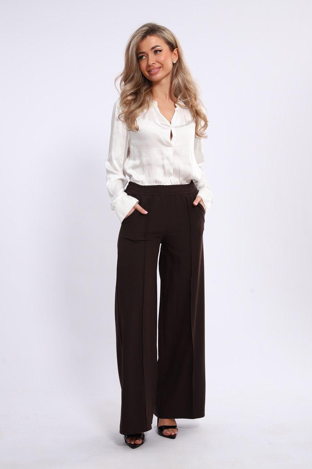 Брюки палаццо 20682 - мокко