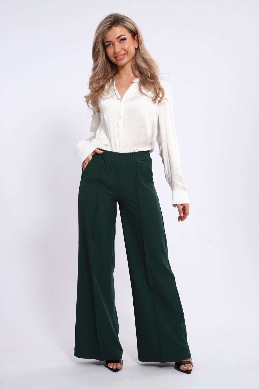 Брюки палаццо 20683 - зеленый