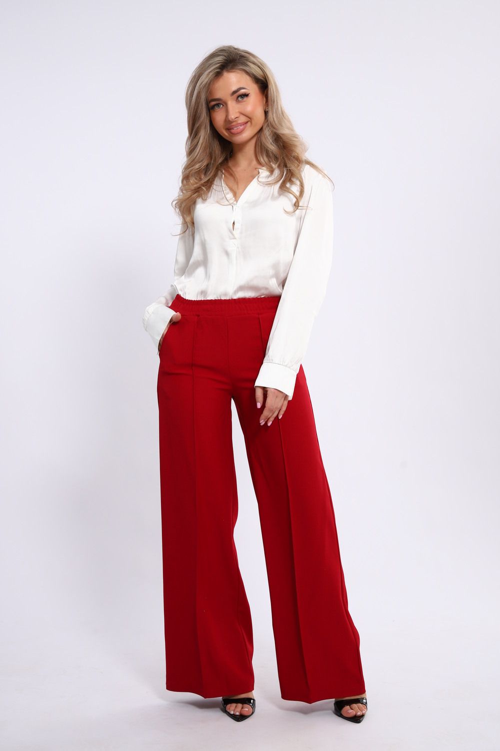 Брюки палаццо 20683 - красный