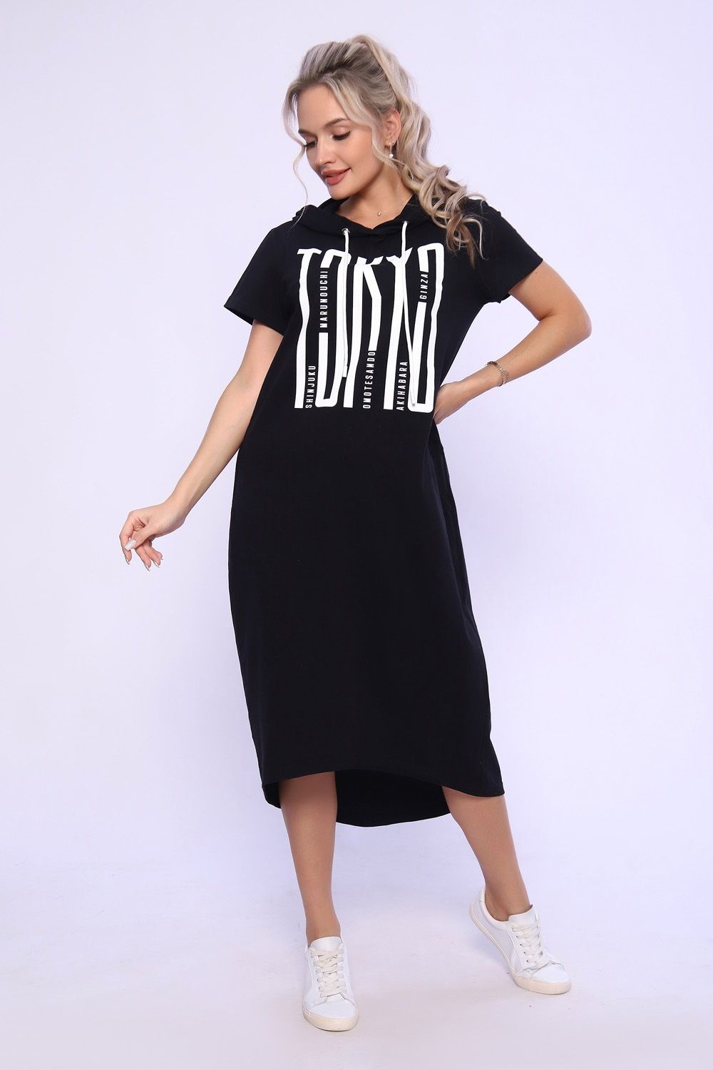 Платье с капюшоном - TOKYO - 494 - черный