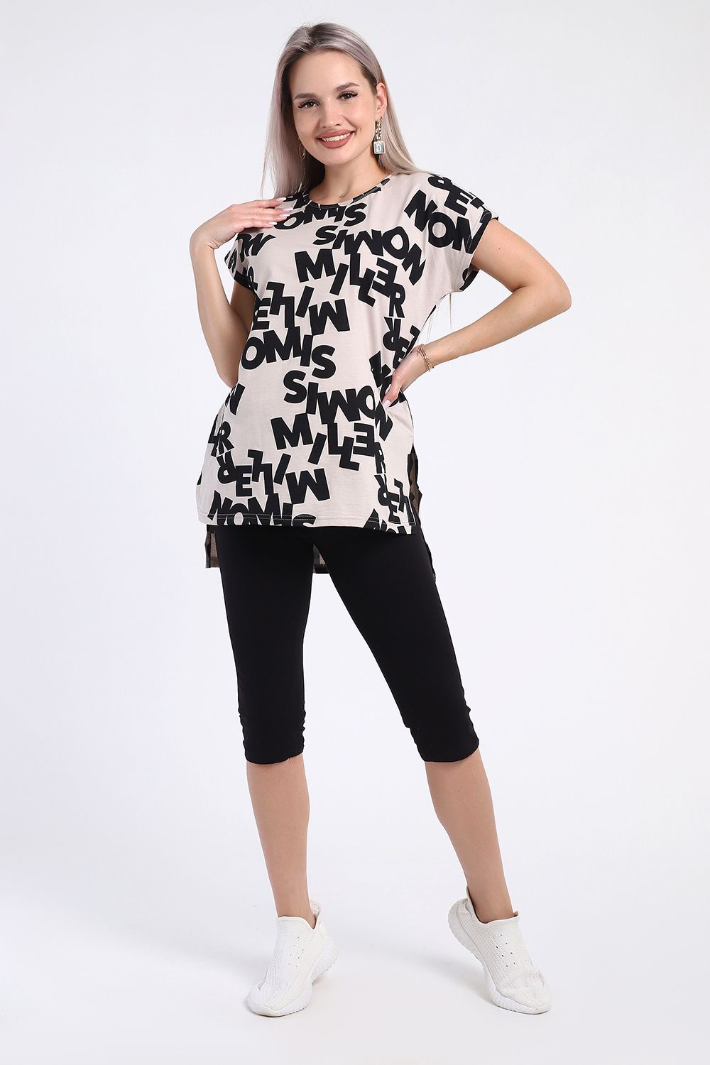 Костюм с бриджами - Буква - 796 - бежевый