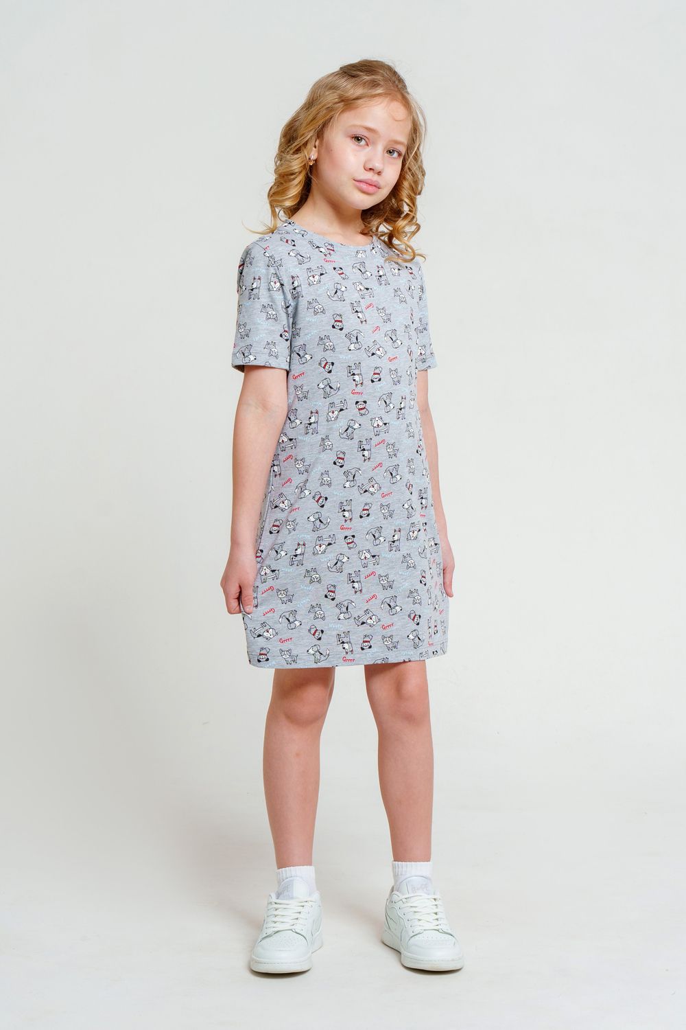 Туника Собачки - серый