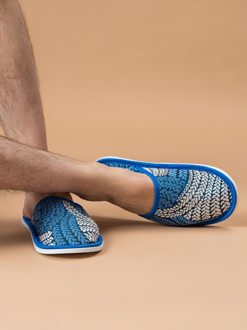 Тапочки домашние С-6МТП-МР - косички/синий