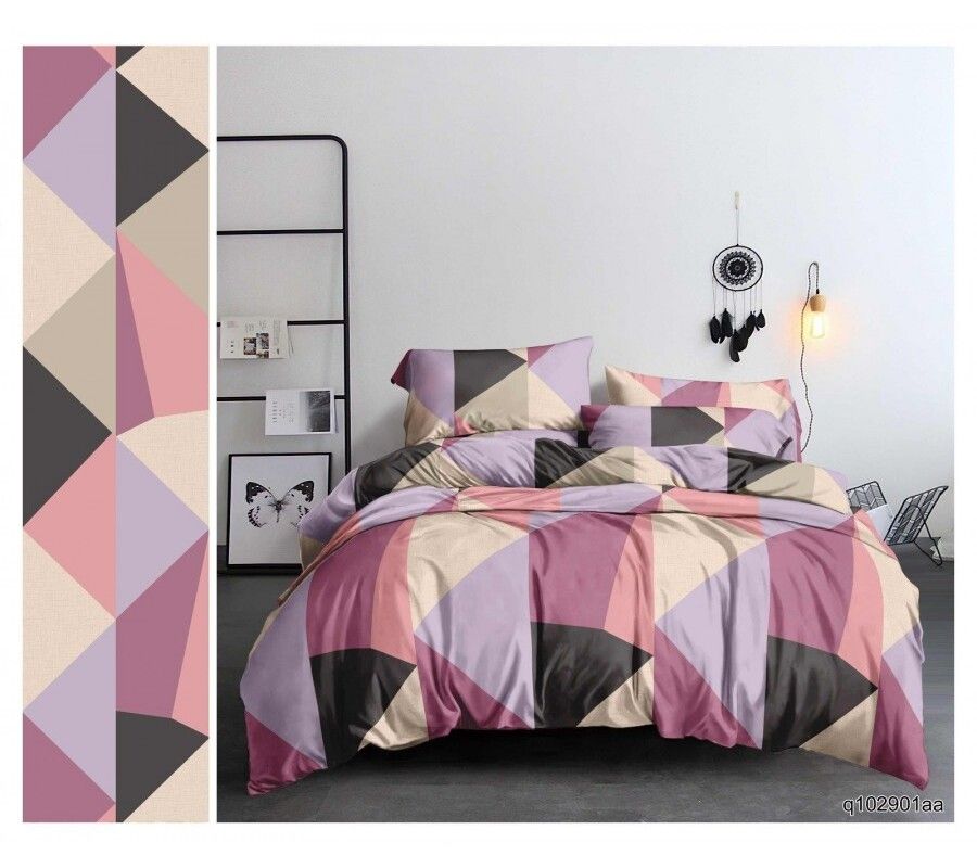 Постельное белье Калейдоскоп полисатин, наволочки 70х70см - розовый