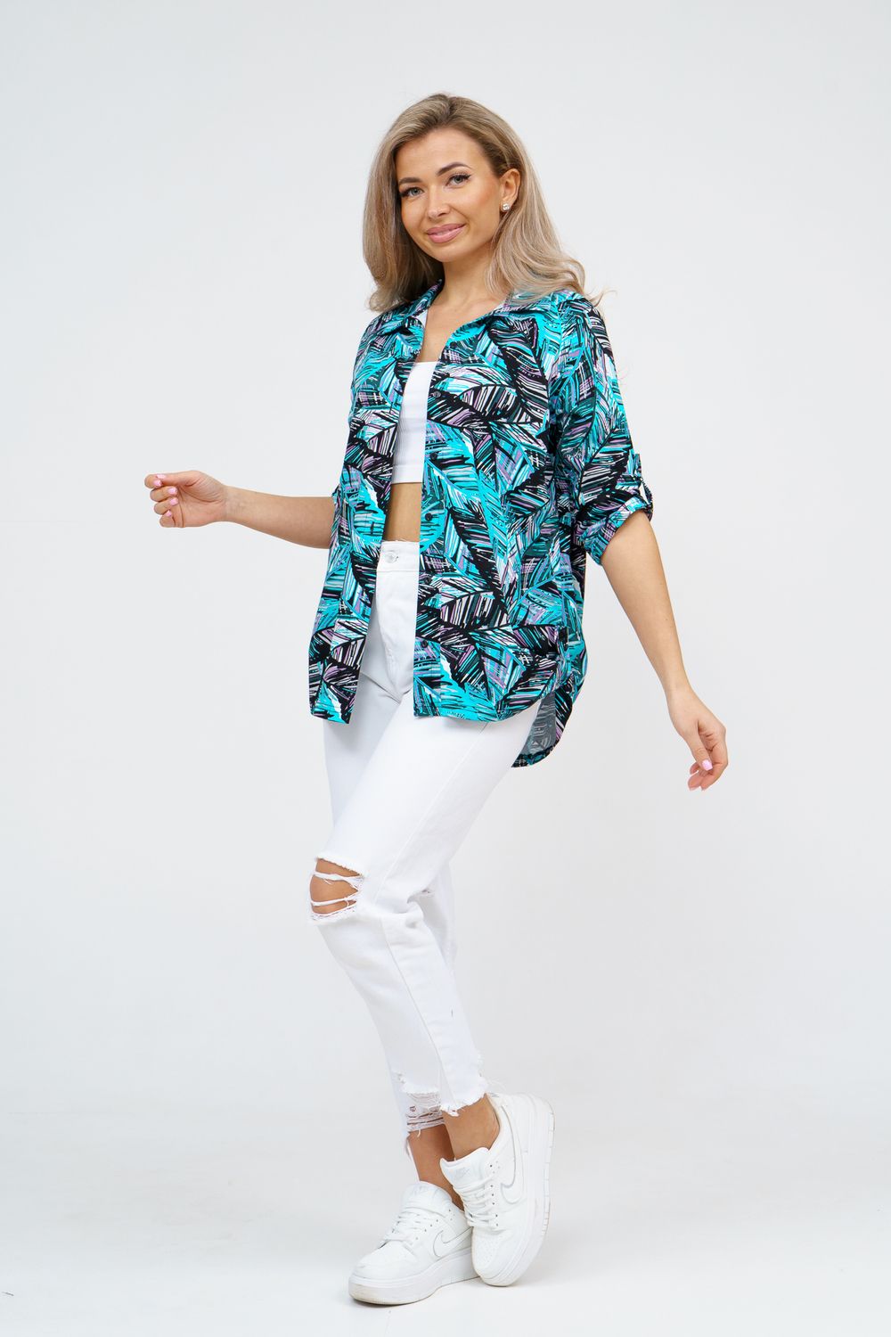 Рубашка 36925 - бирюза