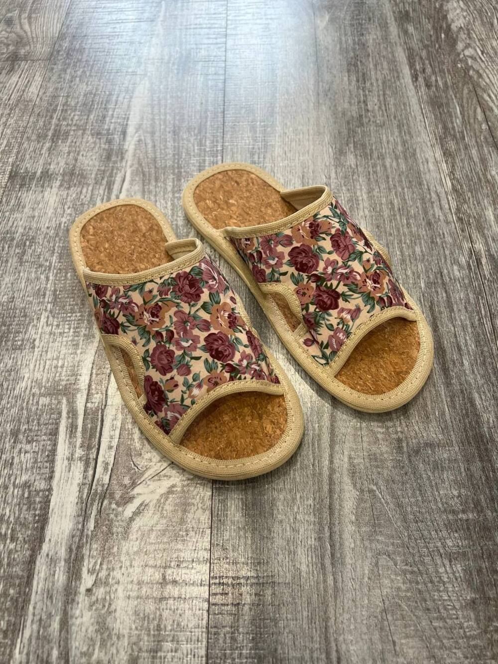 Тапочки женские арт.106п - Борд.роз.бол.ив