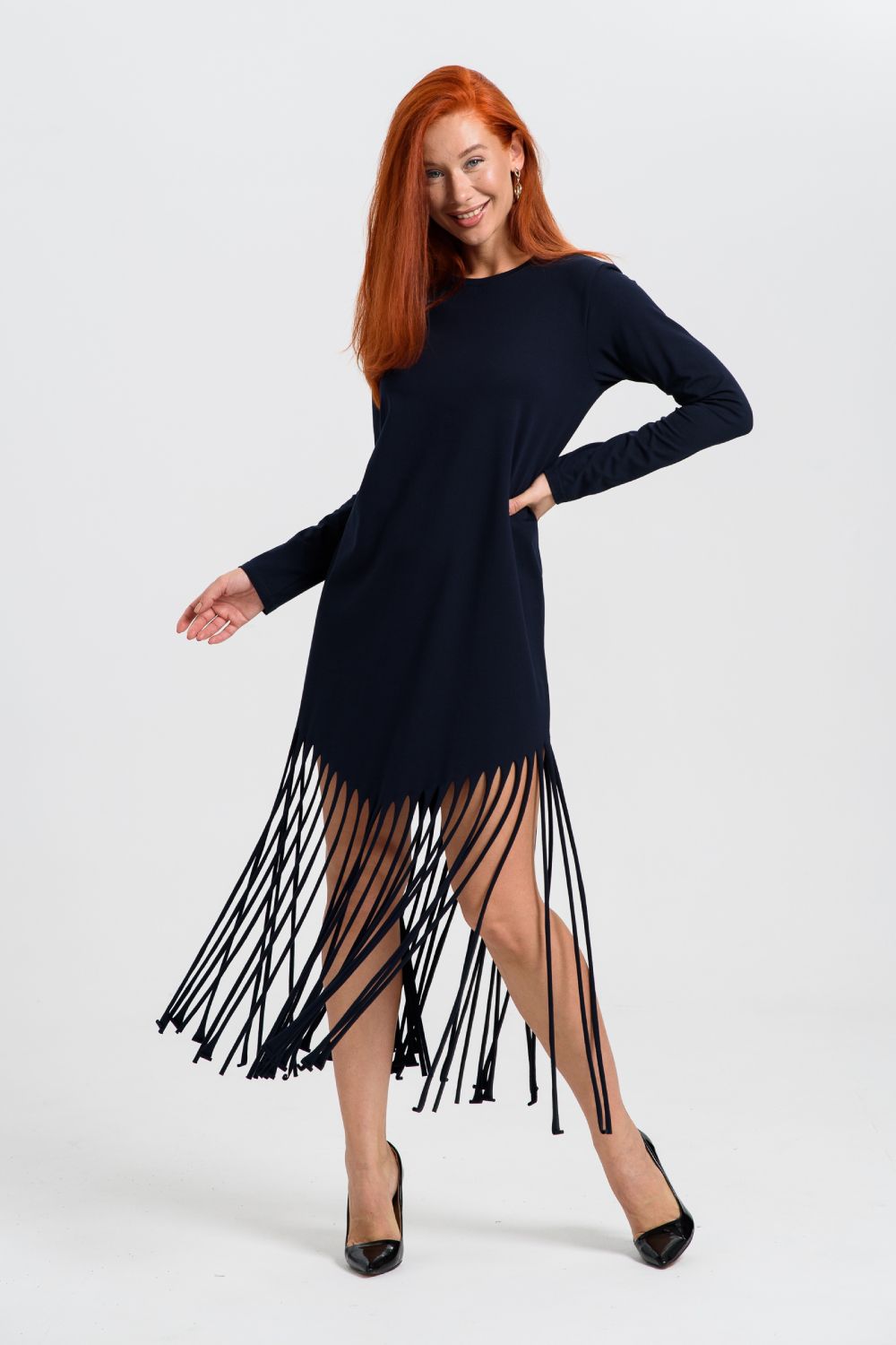 7471 Платье женское - темно-синий