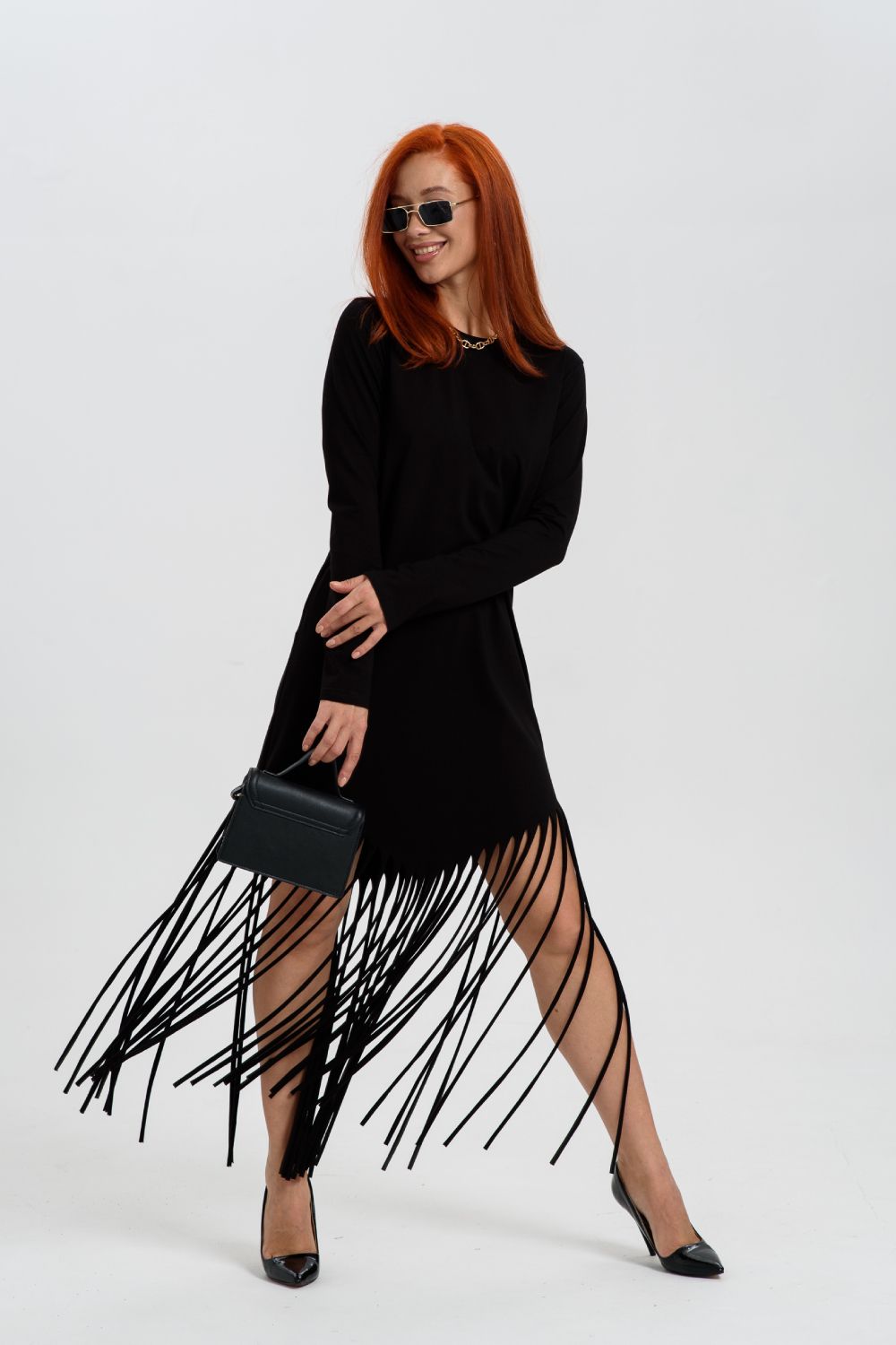 7471 Платье женское - черный