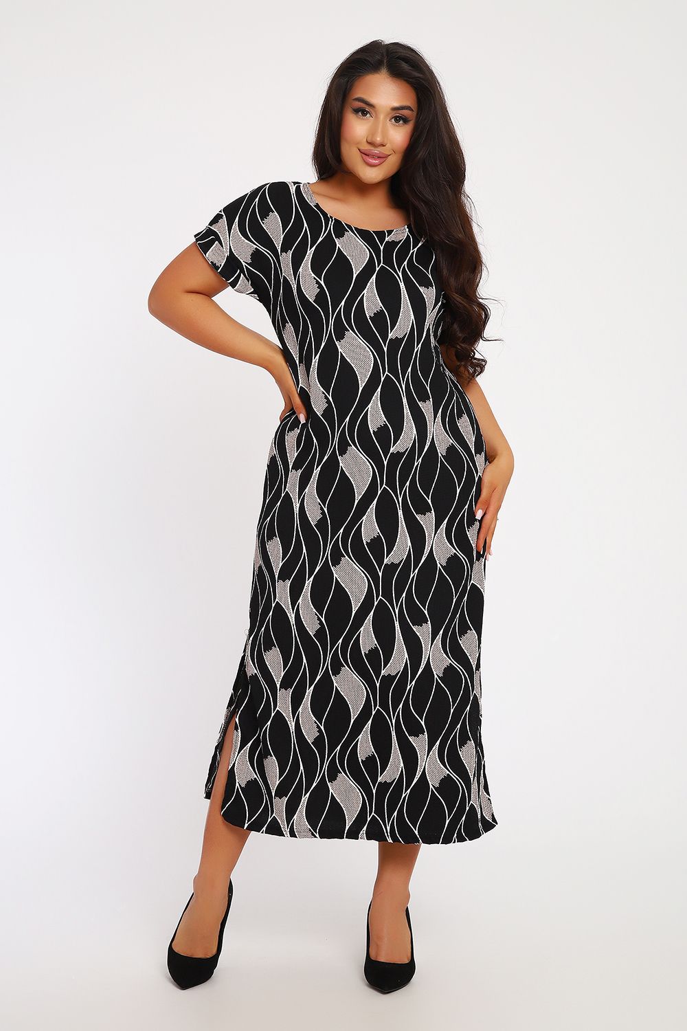 Платье женское 29014 - черно-белый