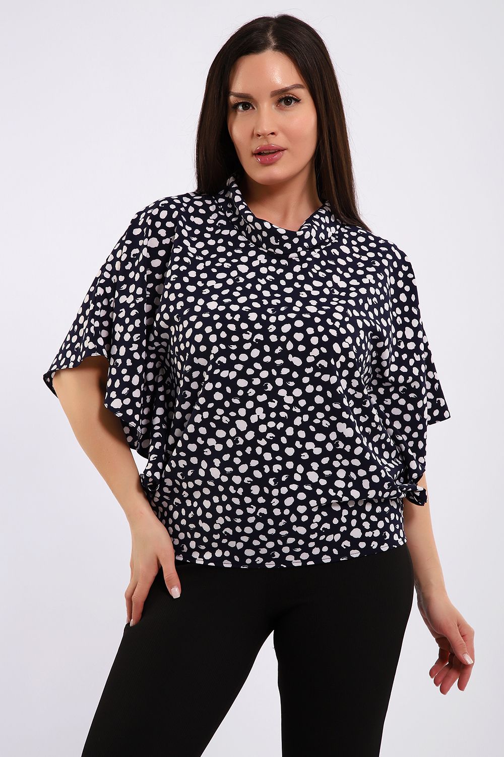 Блузка 32729 - камешки на темно-синем