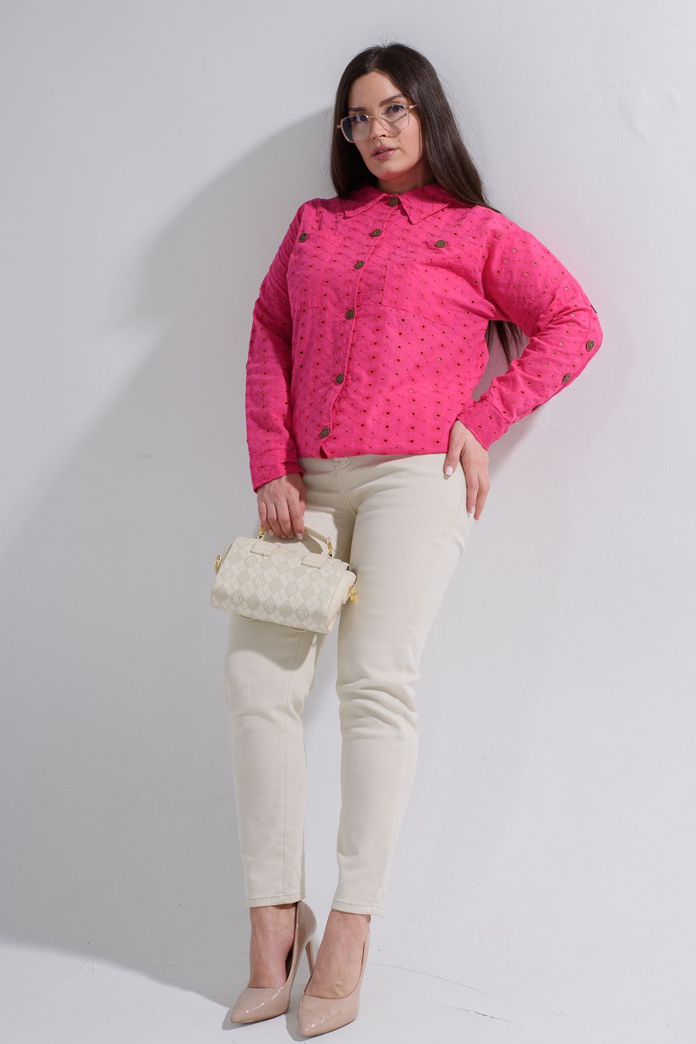 9260 Рубашка женская - малиновый