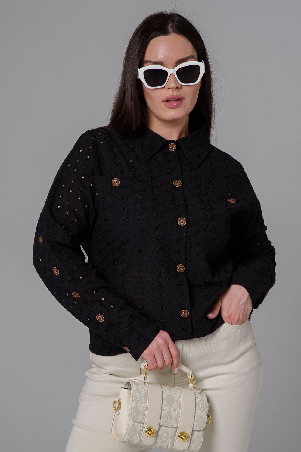 9260 Рубашка женская - черный