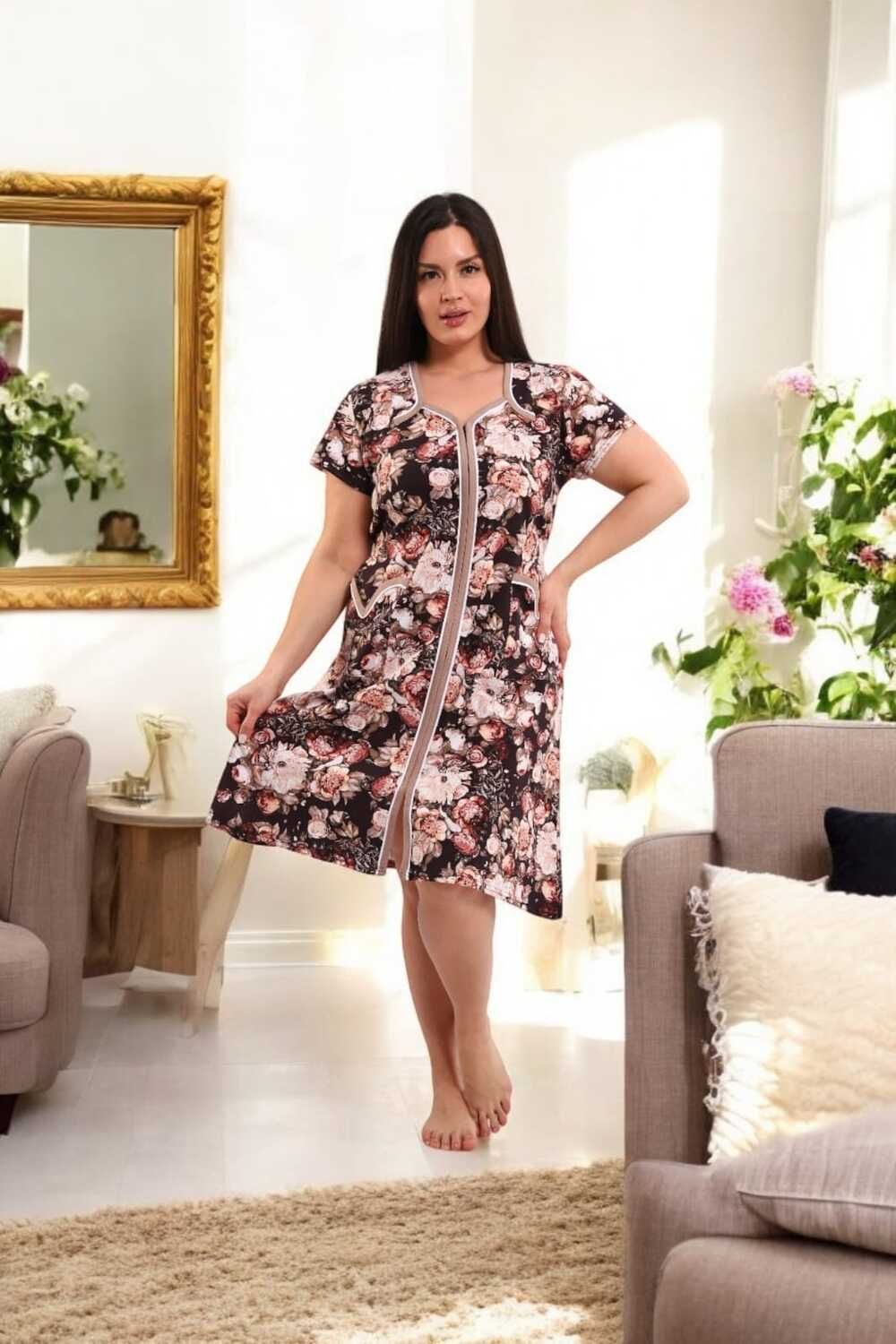 ХАЛАТ 39056 - коричневый