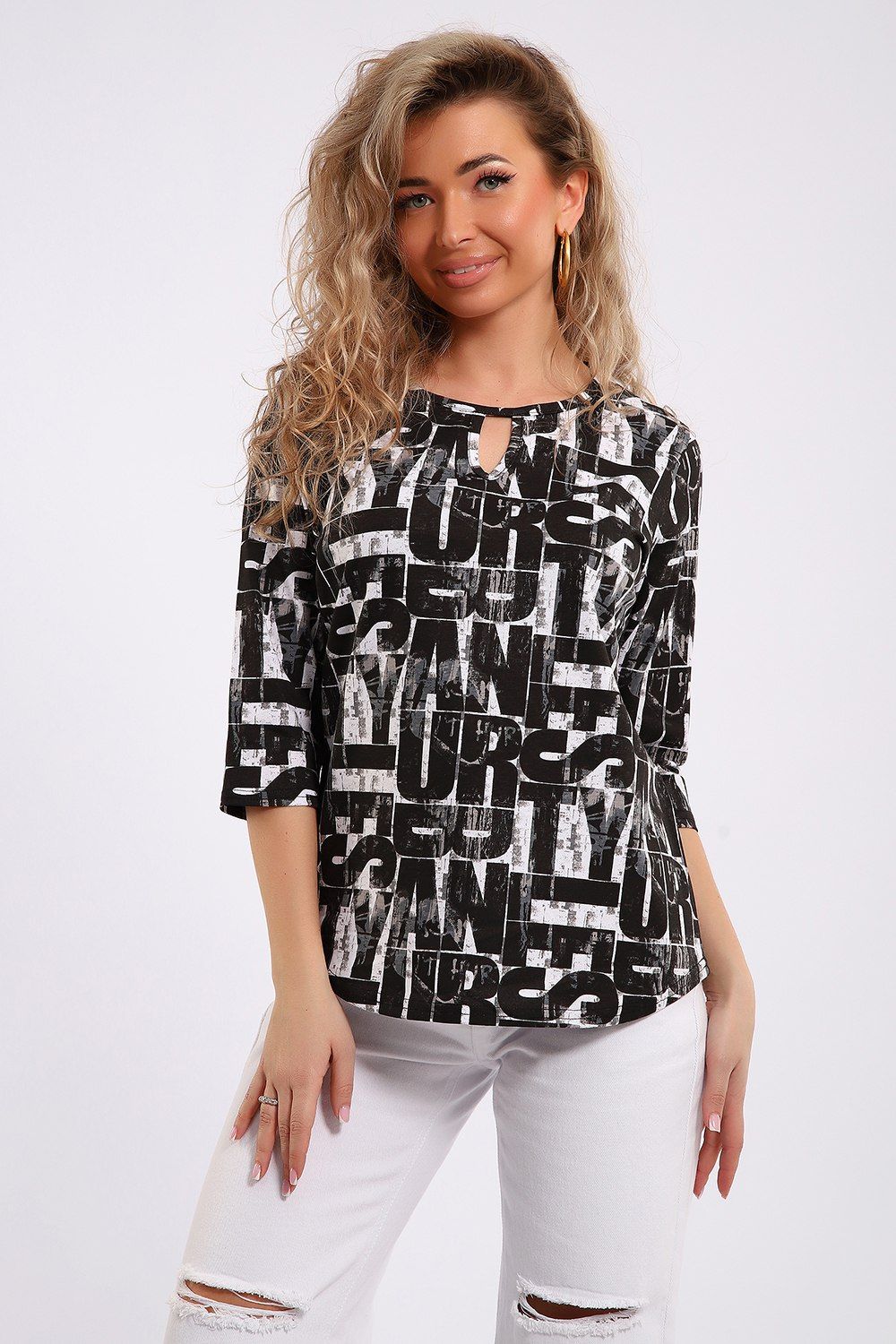 Туника женская 5724 - черные надписи