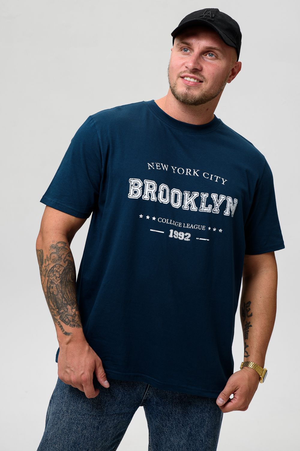 Футболка мужская 8503/1 - изумруд+бруклин