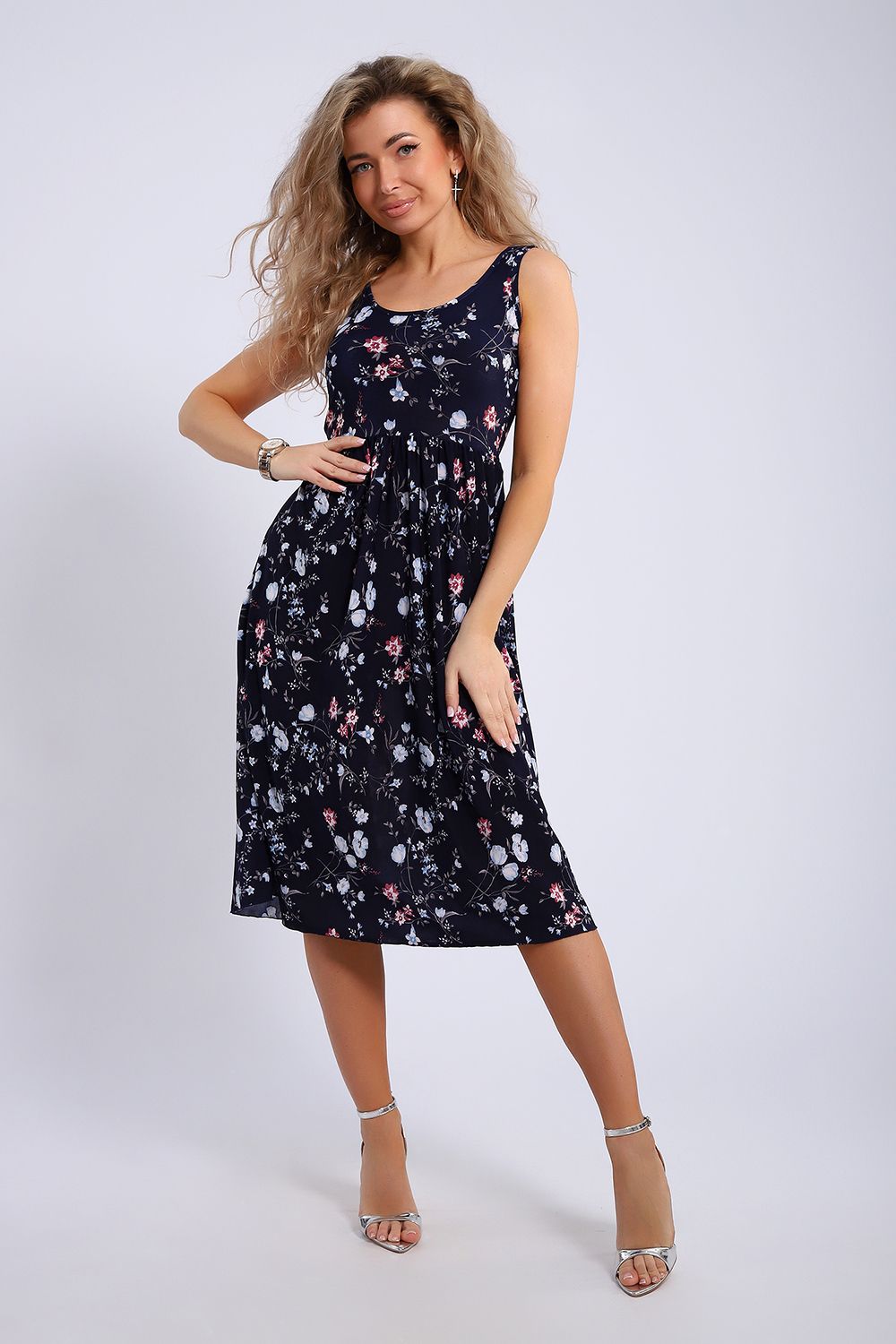 Сарафан 18109 - сине-розовый