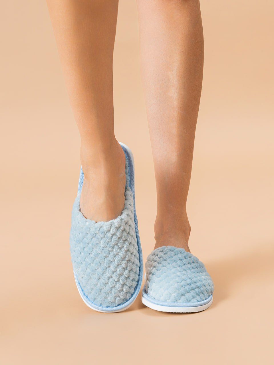 Тапочки домашние С-6ЖВТ-МР - соты/голубой
