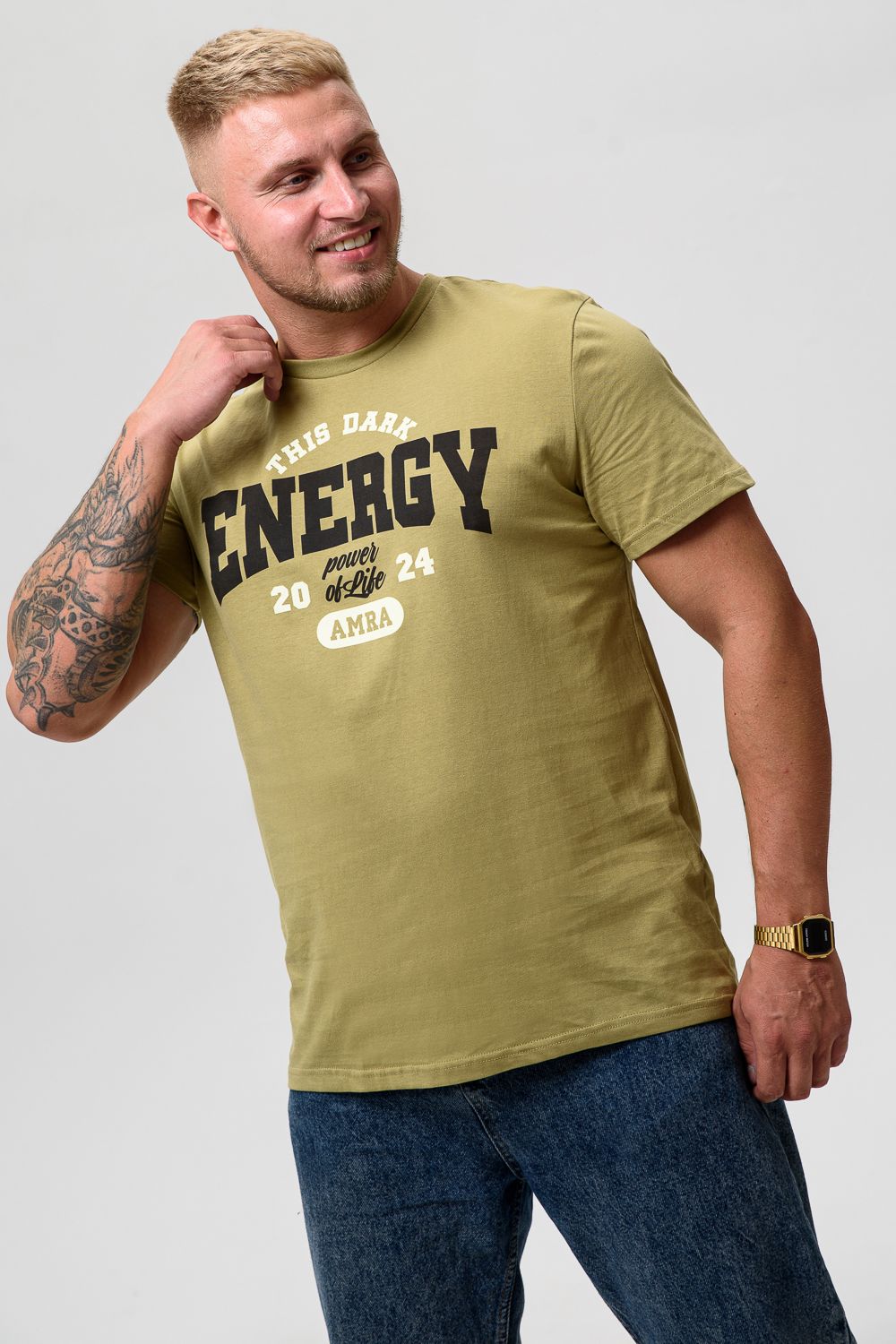 Футболка мужская 8503/1 - олива+энерджи