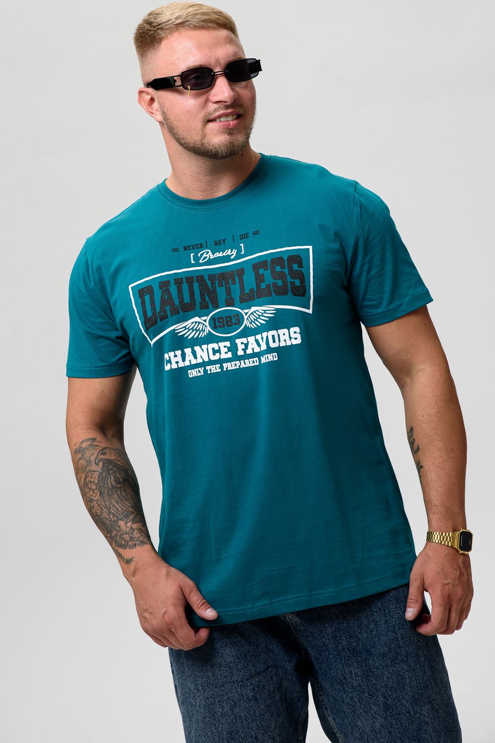 Футболка мужская 8503/1 - зеленый+Dauntless