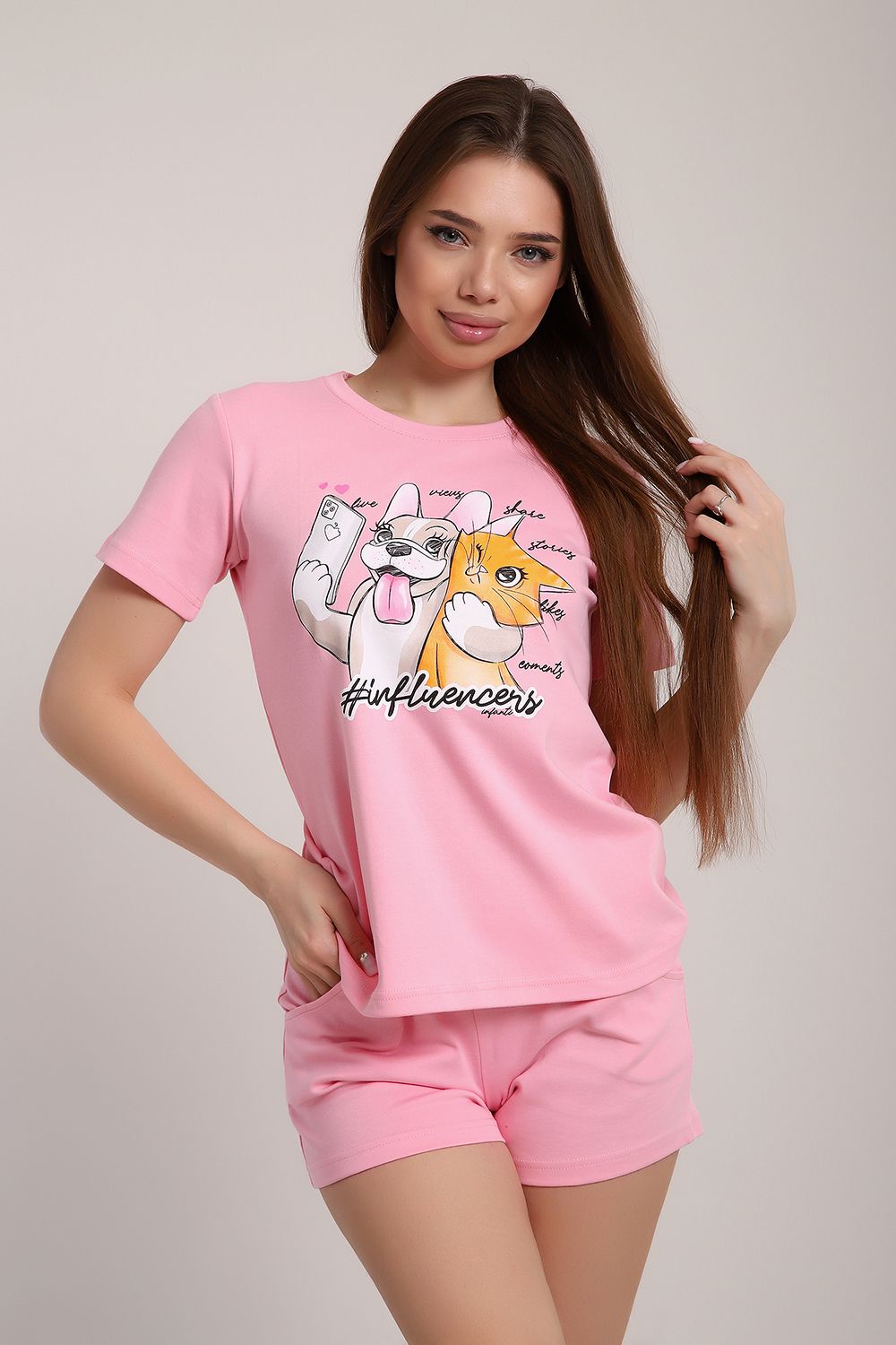 Пижама ЕКШ-1069 - розовый