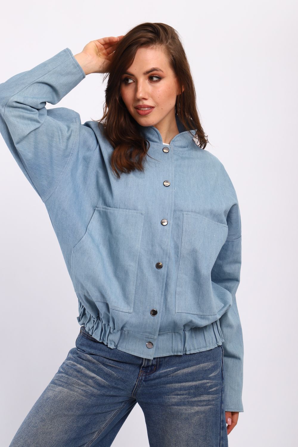 Женский бомбер 31953 - голубой