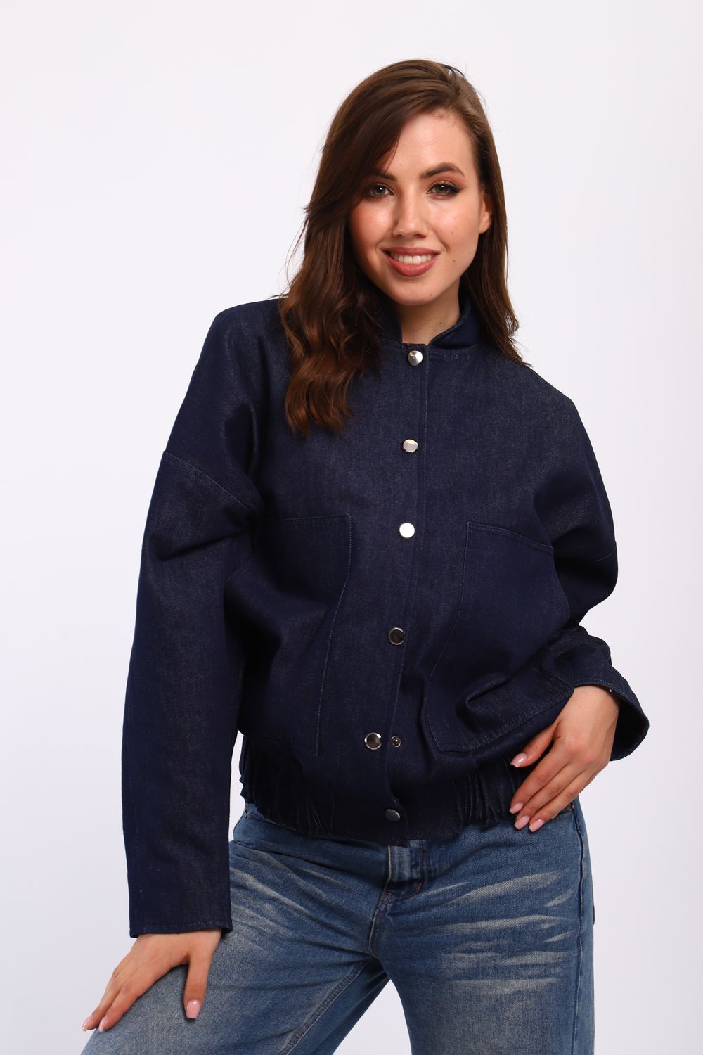 Женский бомбер 31953 - синий