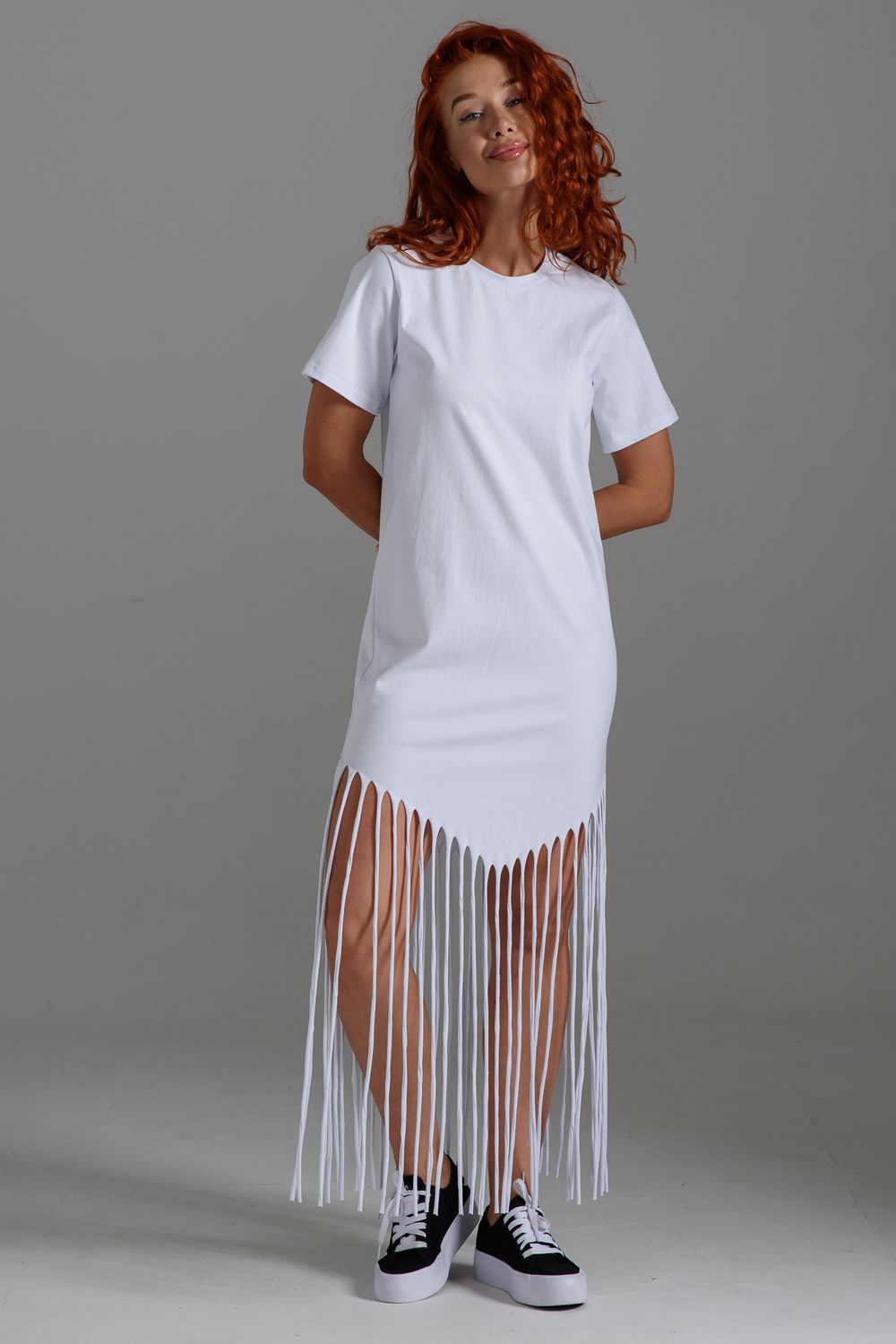 7477 Платье женское - белый