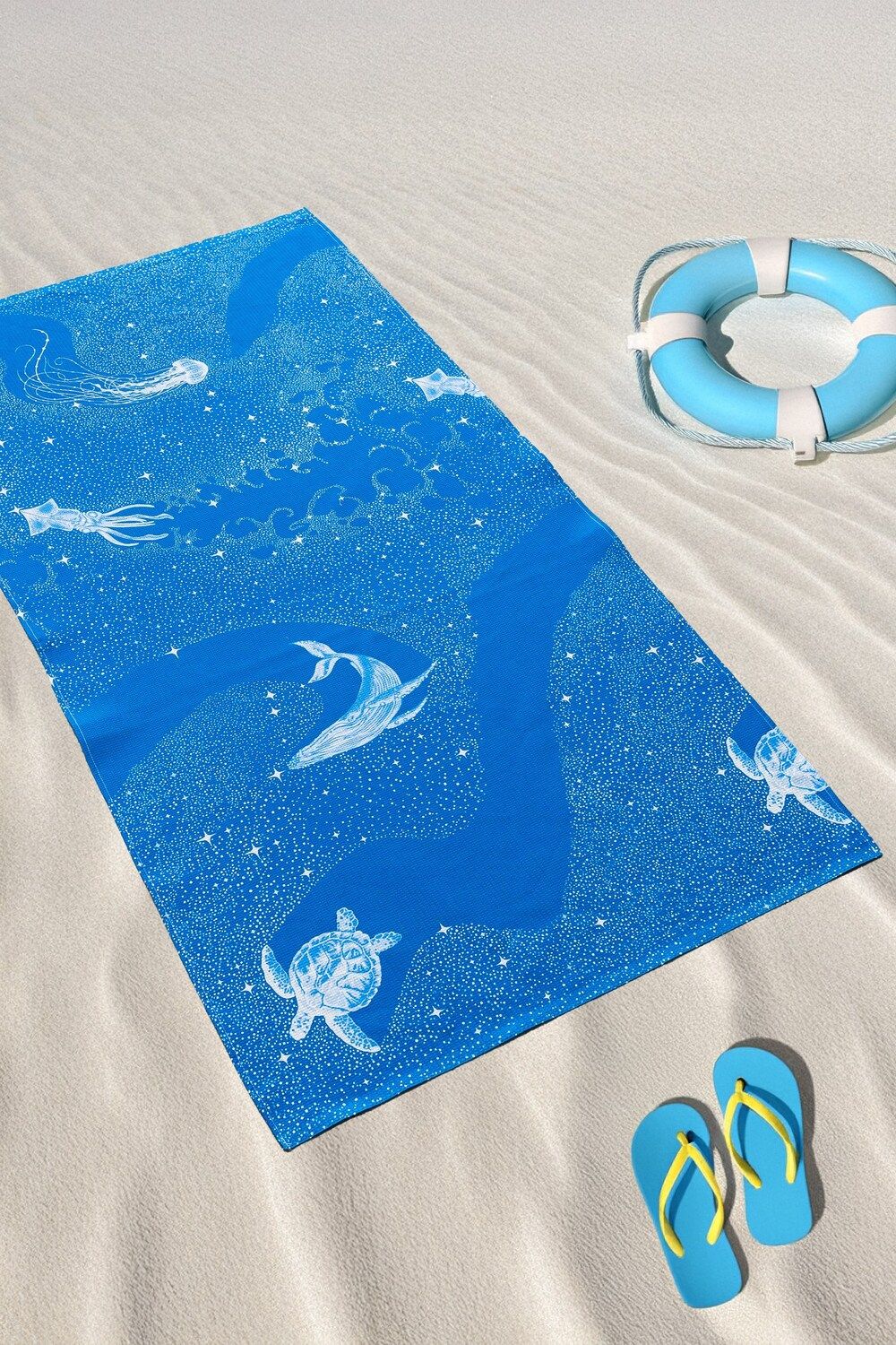 Полотенце пляжное Тайны океана - синий