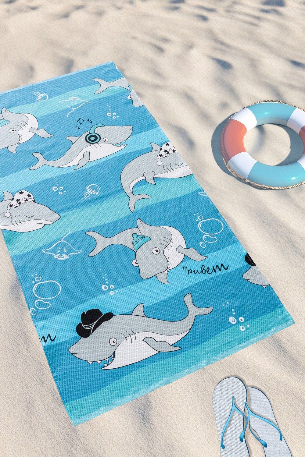 Полотенце пляжное Боцман - голубой