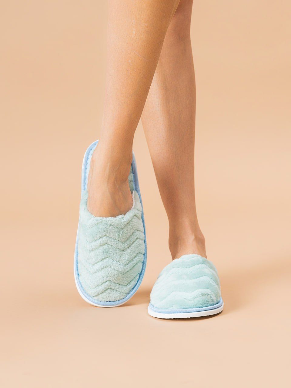 Тапочки домашние С-6ЖВТ-МР - полоса/зеленый