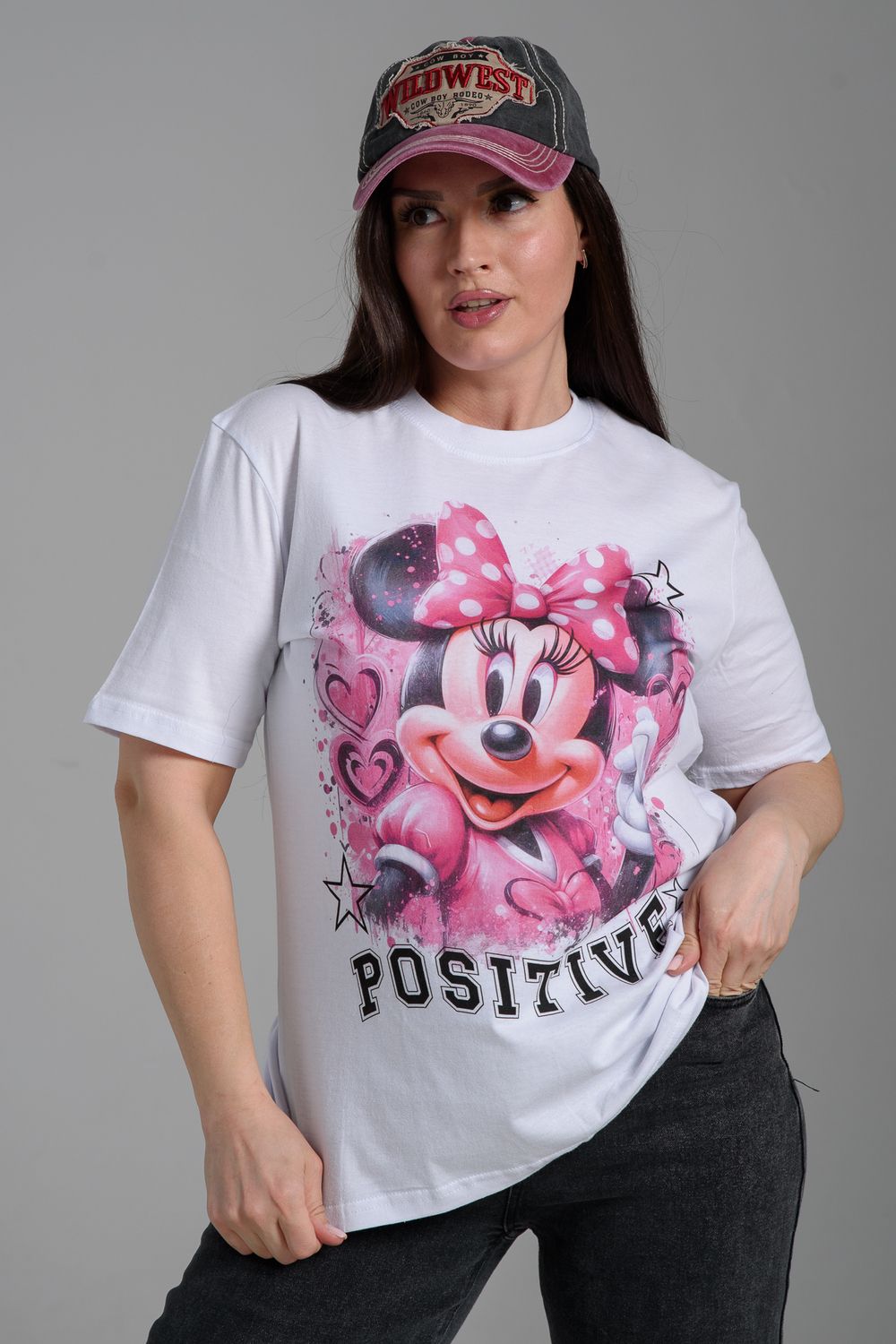 8551 футболка женская - белый+позитив