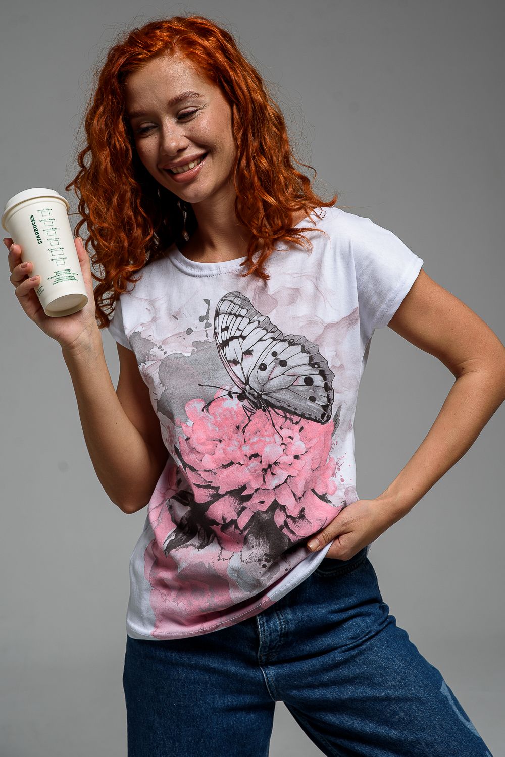 Футболка женская 7030/1 - пион