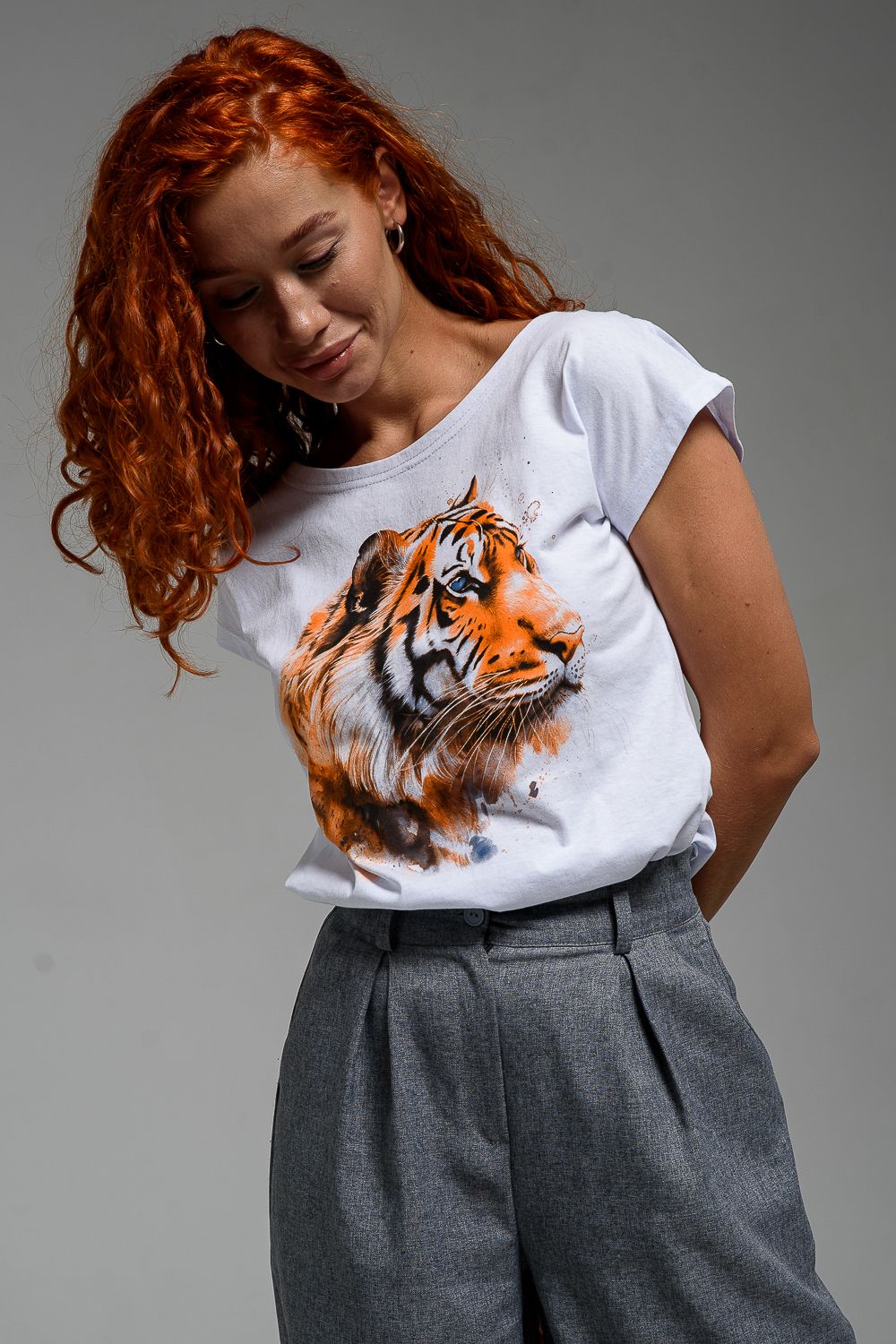 Футболка женская 7030/1 - тигрица