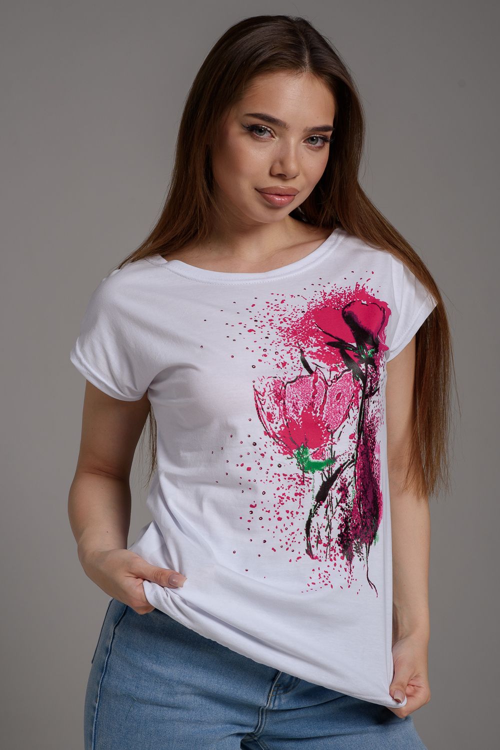 Футболка женская 7030/1 - малиновый