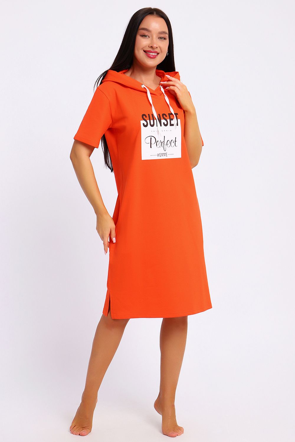 Платье ЕПЛ-1066 - оранжевый