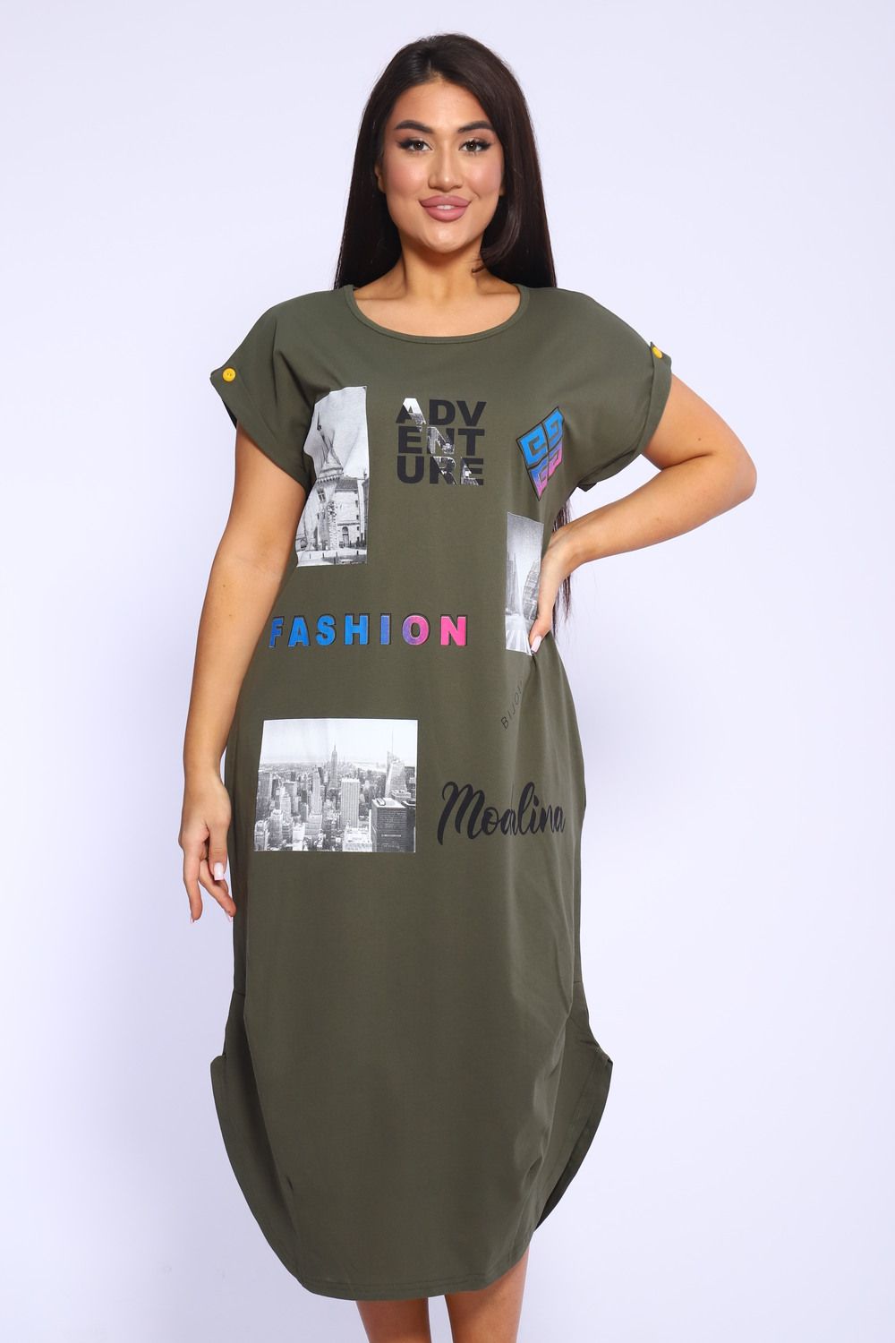 Платье женское 46650 - хаки