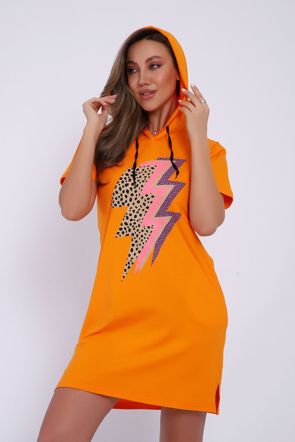 Платье ЕПЛ-1065 - оранжевый