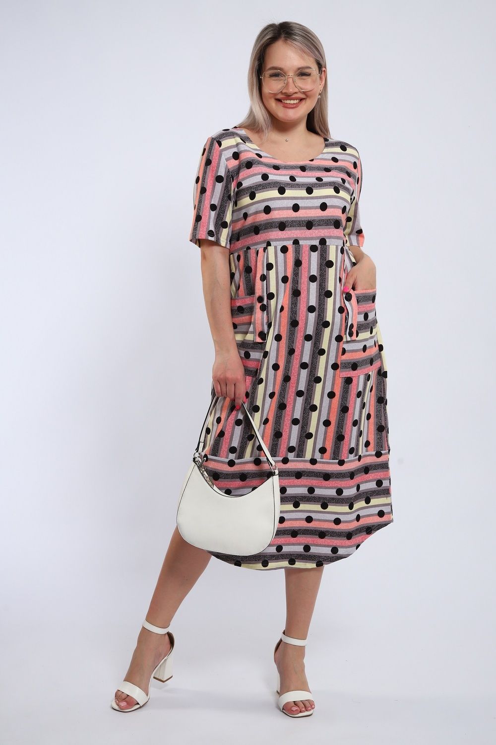 721 Платье женское - Агнесса - коралловый